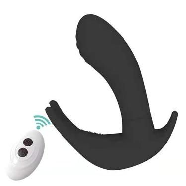 Imagem de Vibrador Feminino Borboleta Dupla Estimulação Sexual Com Controle remoto Sem Fio 10 Velocidades Sexuais (Preto)