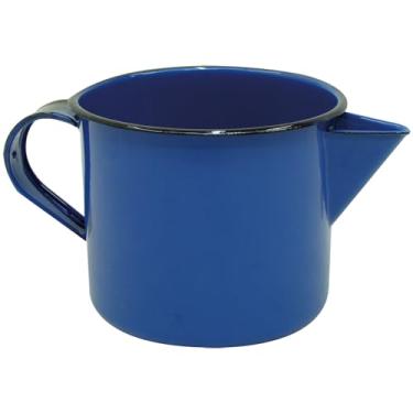 Imagem de Caneca Leiteira Com Bico Fervedor Esmaltado Ágata Azul - 1 litro