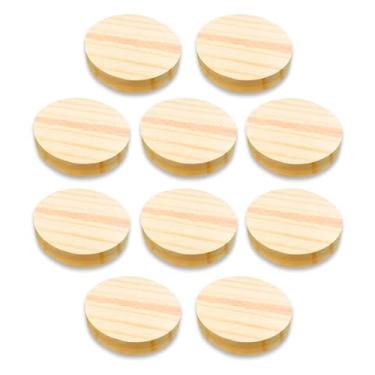 Imagem de 10 Bolachas Disco Madeira Pinus 7,5 Cm Diâmetro Artesanato