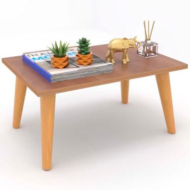 Imagem de Mesinha Centro Retangular Sala Pé Palito Retro Apoio canto (Freijó)