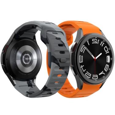 Imagem de LYSMVIVI Pulseira de silicone compatível com Samsung Galaxy Watch 7 6 5 4 de 44 mm e 40 mm, pulseira de silicone respirável para Galaxy Watch 6 Classic de 47 mm e 43 mm/Galaxy Watch 5 Pro de 45 mm