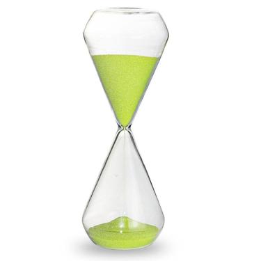 Imagem de Ampulheta de Areia Verde Média Decorativa Tempo 17x5cm