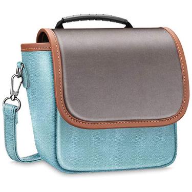 Imagem de Fintie estojo de transporte compatível com Polaroid Originals OneStep 2 VF câmera de filme instantâneo - bolsa de viagem de couro vegano premium bolsa macia com alça removível e bolso (turquesa denim)