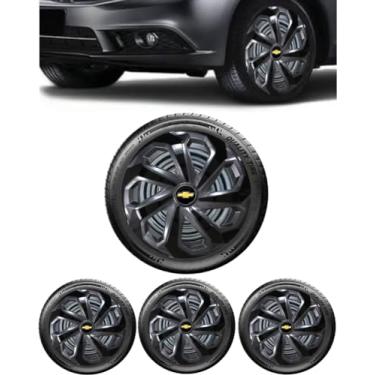 Imagem de Jogo 4 Calotas Esportivas Spider Grafite/Preto aro 14 CHEV Onix Prisma Spin Agile Cobalt Sonic Montana Meriva Zafira Corsa Hatch Sedan Classic Joy Premium