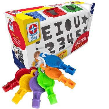 Imagem de Brinquedo Infantil Caixa Encaixa Letras e Números Estrela