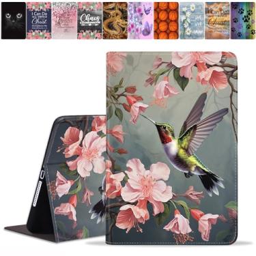 Imagem de DEHJYYIJUY Capa para Samsung Galaxy Tab S6 Lite 10,4 polegadas 2022/2020 (SM-P610/P613/P615/P619) - Capa inteligente fina de couro PU com despertar/hibernar automaticamente, flores de beija-flor