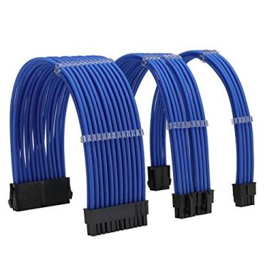 Imagem de Formulamod Kit de cabo de alimentação de extensão de manga 18AWG ATX 24P+ EPS 8-P+PCI-E8-P com pentes para PSU para placa-mãe/GPU (azul)