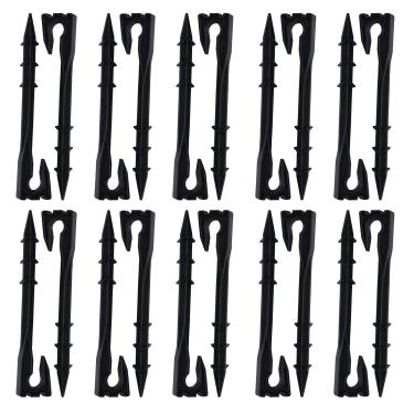 Imagem de Estacas de mangueira de imersão, estacas de irrigação por gotejamento, pacote com 20, suporte de mangueira de jardim de plástico forte de 18,5 cm para mangueiras de irrigação, estacas de barraca de