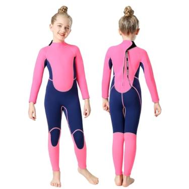 Imagem de REALON Roupa de mergulho infantil para crianças, meninos e meninas, roupa de banho infantil de 2 a 13 anos, 2,5 mm, 3 mm, neoprene, manga comprida, zíper nas costas, roupa de banho para natação, mergulho, surfe, água
