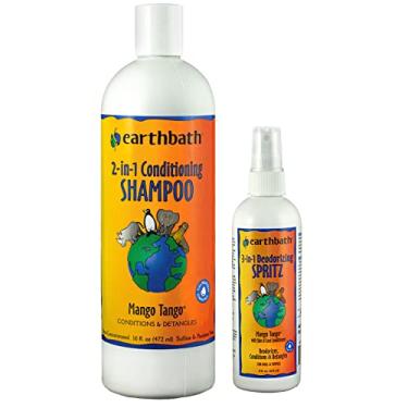 Imagem de Earthbath Natural Dog Mango Tango Grooming Bundle - (1) cada: shampoo e condicionador (473 ml) e desoderizante Spritz (237 g)