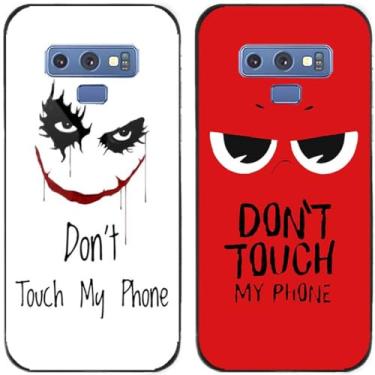Imagem de 2 peças Smile Don't Touch My Phone impresso TPU gel silicone capa de telefone traseira para Samsung Galaxy All Series (Galaxy Note 9)