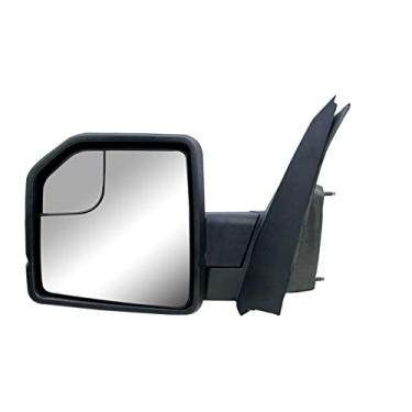 Imagem de Retrovisor de porta do lado esquerdo do motorista de substituição vidro elétrico dobrável manual sem aquecimento sem luz de sinal texturizado capa traseira para Ford F-150 de 2015 a 2020