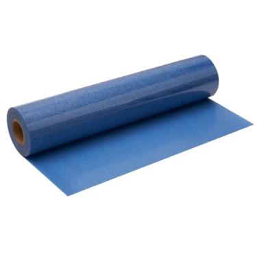 Imagem de FANSGUAR Rolo de glitter azul real HTV – 30,5 x 3,5 m, ferro em vinil de transferência de calor para camisetas faça você mesmo presentes