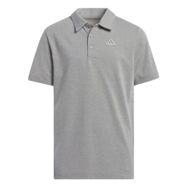 Imagem de adidas Camisa polo de golfe relaxada para meninos, Cinza, três, M