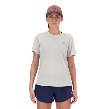 Imagem de New Balance Camiseta feminina de atletismo, Cinza-mesclado, P