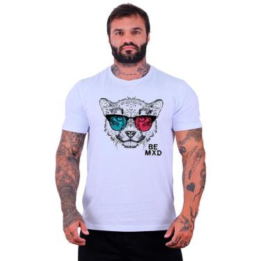 Imagem de Camiseta Tradicional Manga Curta MXD Conceito Felino Visão 3D Masculina-Masculino
