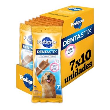 Imagem de Pack Petisco Pedigree Dentastix Cuidado Oral Para Cães Adultos Raças Grandes - 10 x 7 Unidades