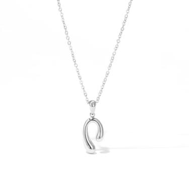 Imagem de JczR.Y Colar em forma de U, colar de ferradura de aço de titânio, para mulheres, oval, com pingente de gota de água, banhado a ouro, corrente de clavícula, joia moderna, Aço inoxidável, Sem Pedra