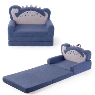 Imagem de Blissful Diary Sofá infantil, sofá infantil macio 2 em 1, dobrável, cadeira de criança confortável, sofá conversível para espreguiçadeira, móveis infantis para sala de jogos, presente de aniversário
