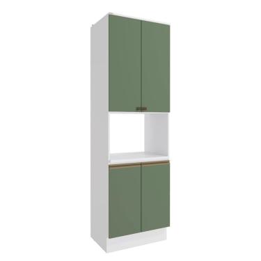 Imagem de Kit Forno Celeste Kappesberg 100% MDF 4 Portas Branco/Verde 70cm