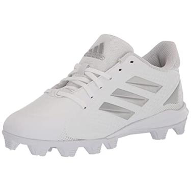 Imagem de adidas Tênis de beisebol feminino Purehustle 2 Md, Branco/Prata Metálico/Prata Metálico, 41