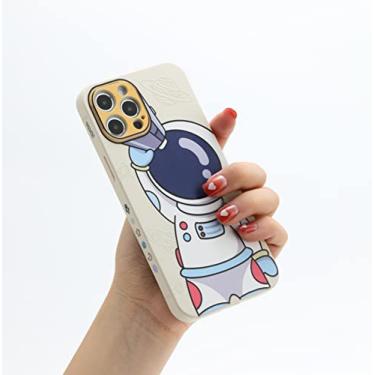 Imagem de Yonds Queen Capa fofa para iPhone 7 Plus/8 Plus, design espacial de astronauta, elegante, amortecedor, feminina, antiderrapante, à prova de choque (telescópio branco, iPhone 7 Plus/8 Plus)