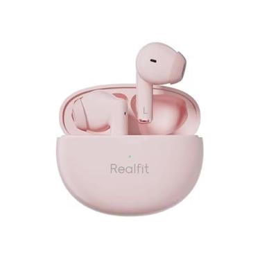Imagem de Fone de Ouvido Bluetooth Sem Fio Realfit F2 Pro | Bluetooth 5.4 | Baixa Latência em Jogos | True Wireless Sport | Controle Touch | Microfone embutido | Headset (Rosa)
