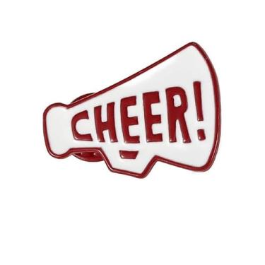 Imagem de CHEER Broche Megafone Megafone Cheer Game Day Emblema Esmalte Futebol Bola de Rugby Esportes Torcida Equipe Esportes Fãs Favores, Liga de aço, Sem Pedra Preciosa
