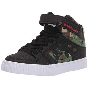 Imagem de DC Tênis de skate masculino Pure High Top EV com tira no tornozelo e cadarços elásticos, Camuflagem preta, 16