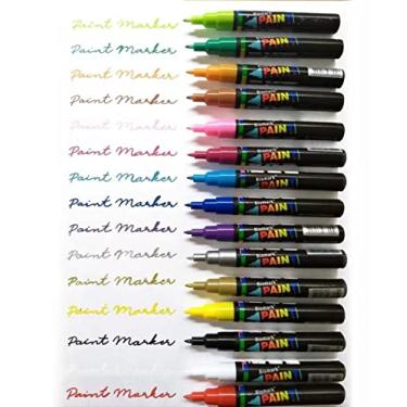 Imagem de Marcador Paint Marker, Bismark, PK0115P, Ponta Extra Fina 1.0, 15 cores sortidas,