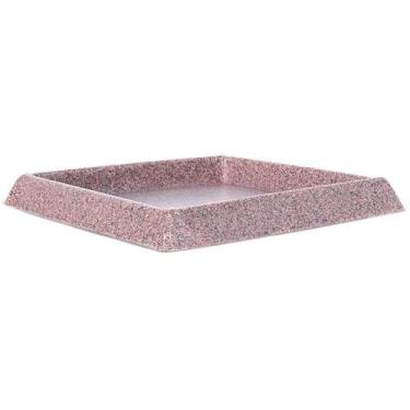 Imagem de Conjunto de 5 Pratos para Vaso de Plantas Quadrado 21 Afort Cinza