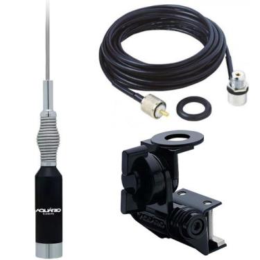 Imagem de Antena Px Mola Na Base 1,23m B-2080 Suporte Calha Cabo Coaxial C/ Cone
