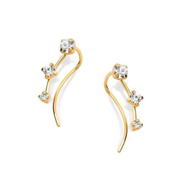 Imagem de Brincos banhado ouro 3x 24k 18k e 22k femininos ear cuff rommanel gram