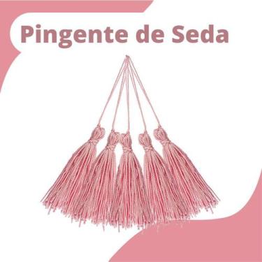 Imagem de Pingente De Seda Tassel - Franja - Rosa Claro - Com 20 Unidades - Nybc