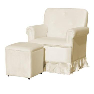 Imagem de Poltrona Laura Amamentação Balanço Mais Puff - Quarto Bebê Amamentação