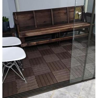 Imagem de Um deck modular plástico antiderrapante 30x30 piscina box varanda jard