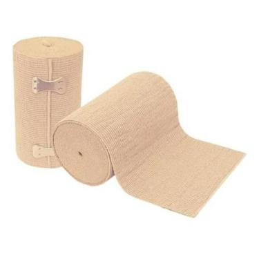 Imagem de Kit 2 Bandagem Elástica 15cm x 4,00m Atadura Compressão Faixa Ortopédi