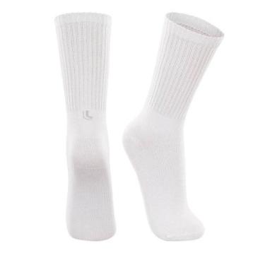 Imagem de Meia Cano Alto Adulto Lupo Sport Kit com 3 Pares Branca 3292, Branco, 