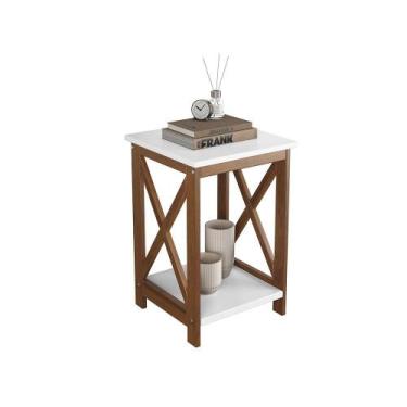 Imagem de Mesa de Cabeceira Madeira Maciça - Apaixone&Decore, Branco