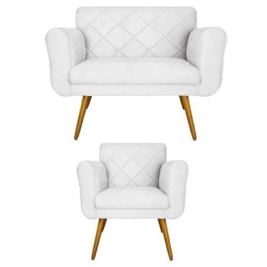 Imagem de Jogo Namoradeira e 1 Poltrona Estofada Salão de Beleza Isabella Corano