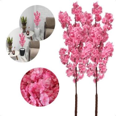 Imagem de Kit 2 Flor Cerejeira Japonesa Arranjo Artificial Sem Vaso - Flor de Me
