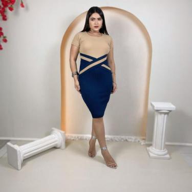 Imagem de Vestido Midi Plus Size Detalhe em XX Moda Evangélica Feminina - Miss F