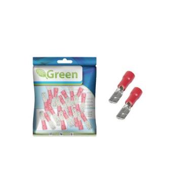 Imagem de 20X Terminal Macho 4,75 Pré-isolado Vermelho 0,50 Até 1,50mm - GREEN