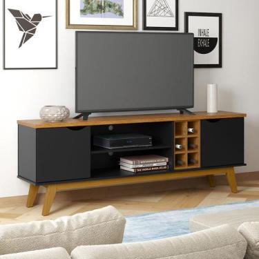 Imagem de Rack prism 1.8 preto com freijó - patrimar