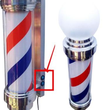 Imagem de Barber pole 70cm giratório bivolt + mais caixa de lâmina lord profissi