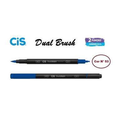 Imagem de Caneta Pincel Cis Dual Brush Pen Aquarelável 53 Azul Indigo