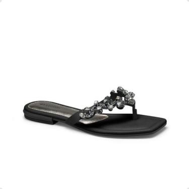 Imagem de Tamanco Feminino Rasteiro Mississipi Preto, Preto, 35