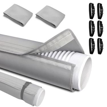 Imagem de 2 pacotes de capa de mangueira portátil para ar condicionado, mangueira CA portátil com isolamento de duto de ventilação para mangueira CA para mangueiras de exaustão CA de 12,7 cm e 15 cm de diâmetro