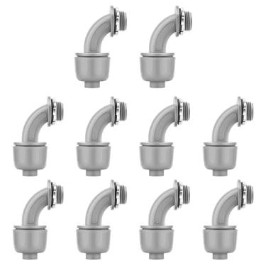 Imagem de 10 peças 1/5.1 cm conector líquido apertado NPT não metálico para acessórios de ângulo de conduíte flexível elétrico de PVC - instalação rápida, certificação UL para ferramentas de tubos domésticos ao