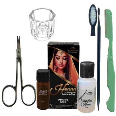 Imagem de Kit Rena Designer Sobrancelha Profissional Henna Chandra Matrial Tesou